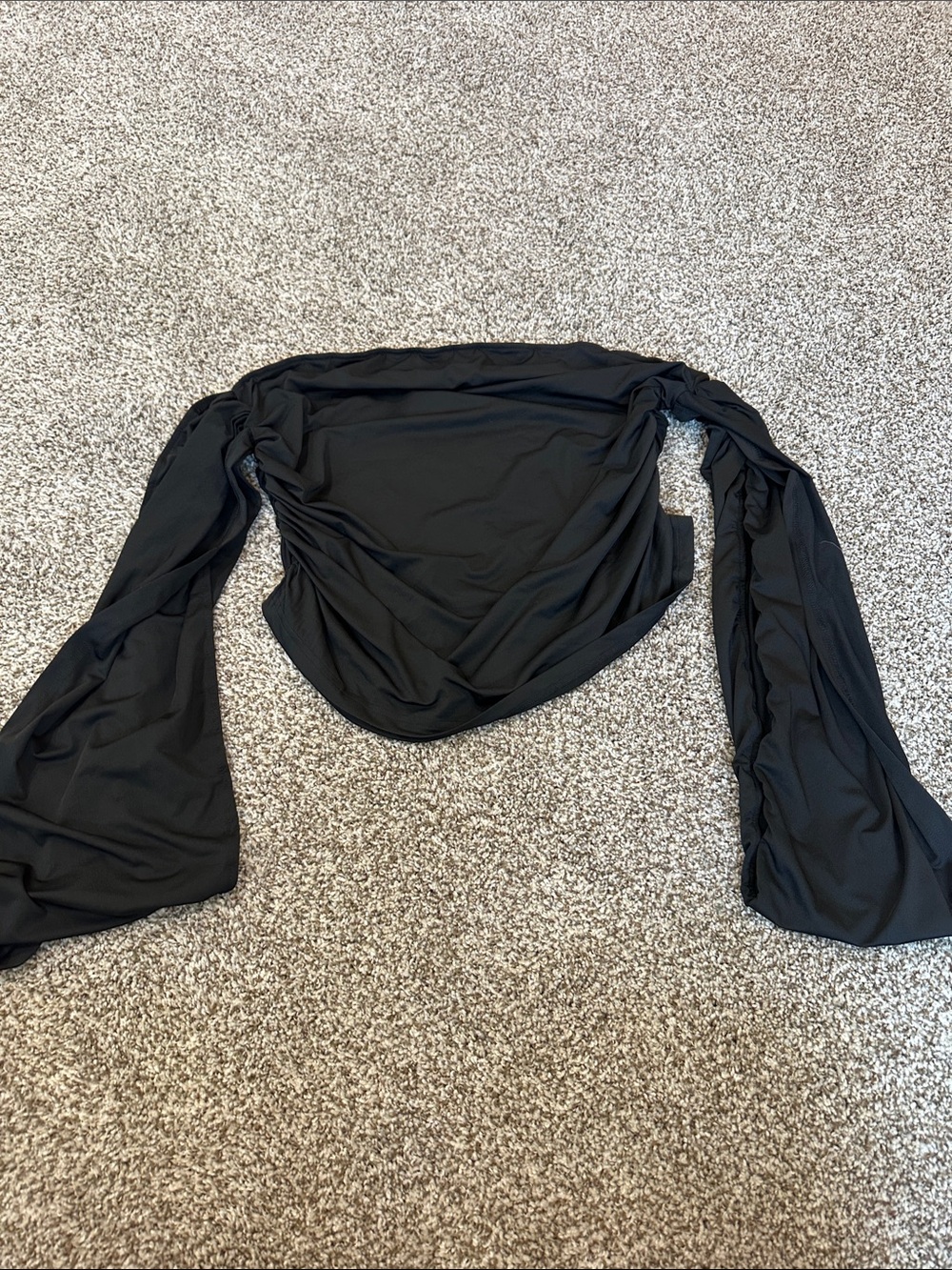 Amazon Black Off-Shoulder Wrap Crop Top